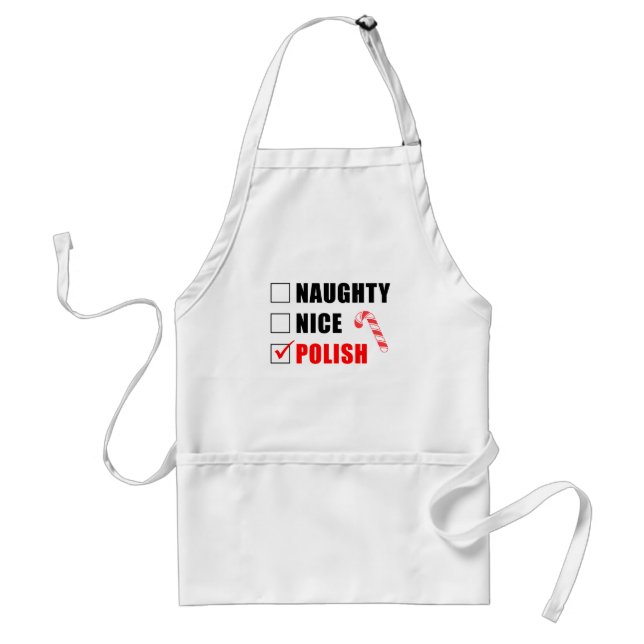 Naughty Nice Polish Christmas Design Standard Apron (Front)