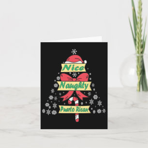 Naughty Nice Puerto Rican Christmas Pyjamas Funny Card