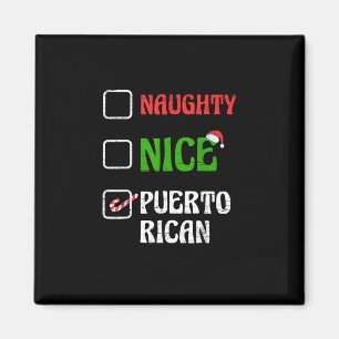 Naughty Nice Puertorican Santa Holiday Sweet  Magnet