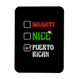 Naughty Nice Puertorican Santa Holiday Sweet  Magnet