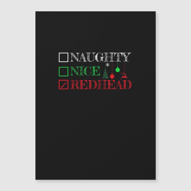 Naughty Nice Redhead Christmas Funny Holiday  (Front)