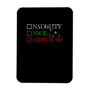 Naughty Nice Redhead Christmas Funny Holiday Magnet