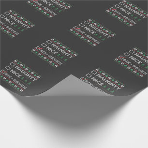 Naughty Nice Six Seven Funny 6 7 Ugly Christmas Wrapping Paper