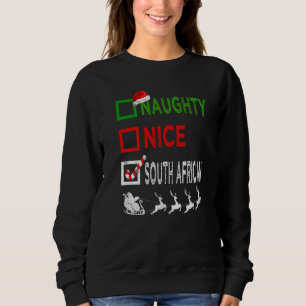 Naughty Nice South African Christmas Pyjamas Santa Sweatshirt