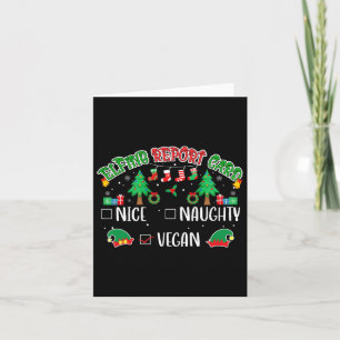 Naughty Nice Vegan Report Card Matching Christmas 