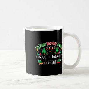 Naughty Nice Vegan Report Card Matching Christmas Coffee Mug