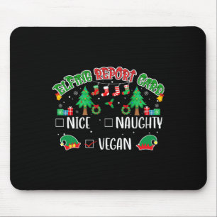 Naughty Nice Vegan Report Card Matching Christmas Mouse Pad