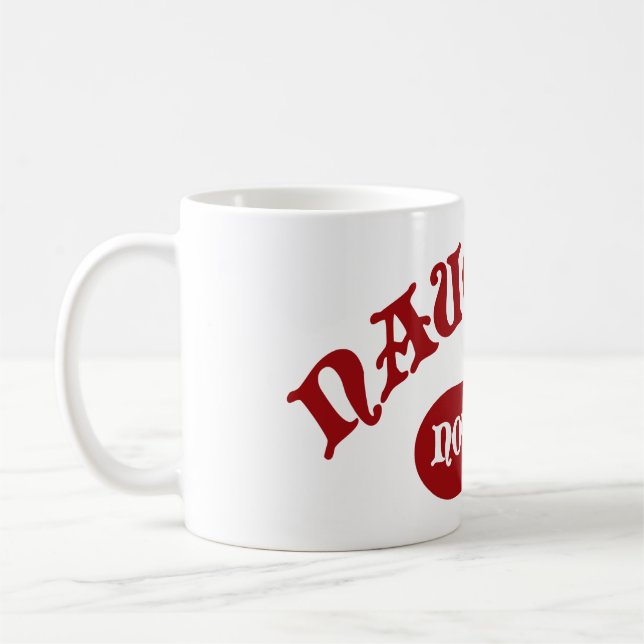 Naughty Not Me Funny Holiday Christmas Santa Love Coffee Mug (Left)