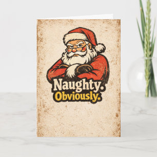 Naughty. Obviously - Vintage Christmas Card
