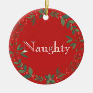 Naughty or Nice Christmas Ceramic Ornament