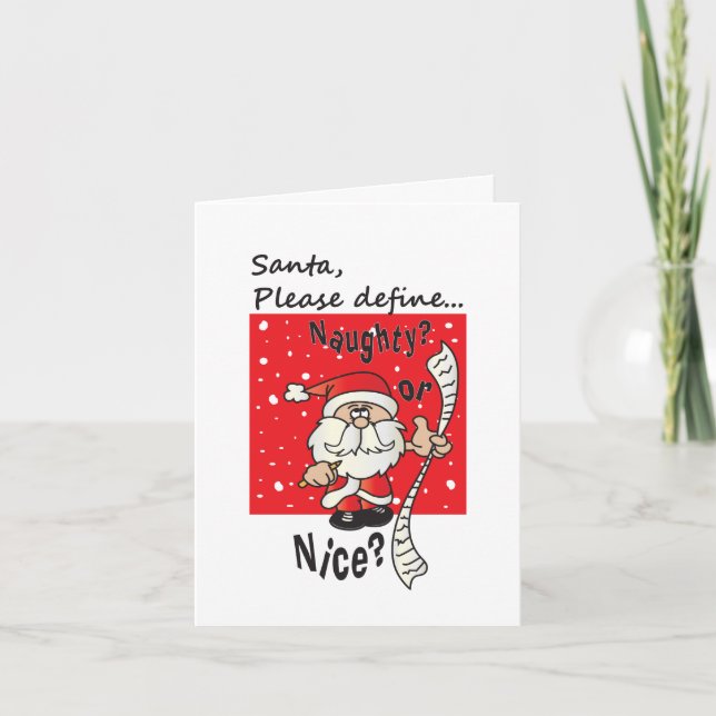 Naughty or Nice Christmas Design Holiday Card (Front)