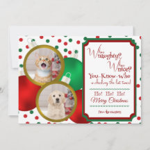 Naughty or Nice Christmas Flat Holiday Card