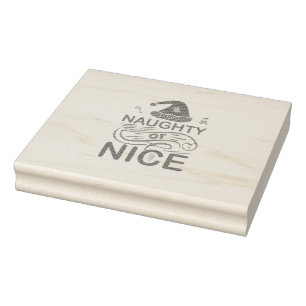  Naughty or Nice Christmas Frogs with Santa Design Rubber Stamp