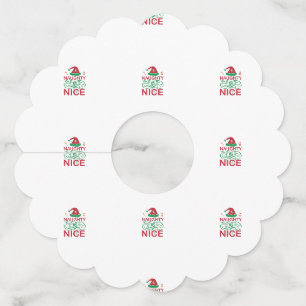 Naughty or Nice Christmas Frogs with Santa Design Wine Glass Tag