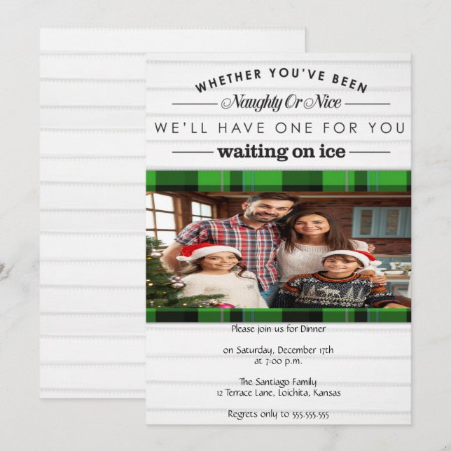 Naughty or Nice Christmas Party Invitation (Front/Back)