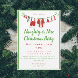 Naughty or Nice Christmas Party / Santa's Clothes Invitation