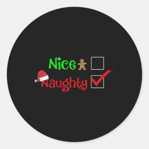 Naughty Or Nice Family Matching Christmas For Kids Classic Round Sticker