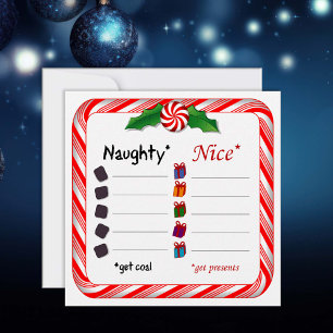 Naughty or Nice Flat Holiday Card 5.25" x 5.25" 