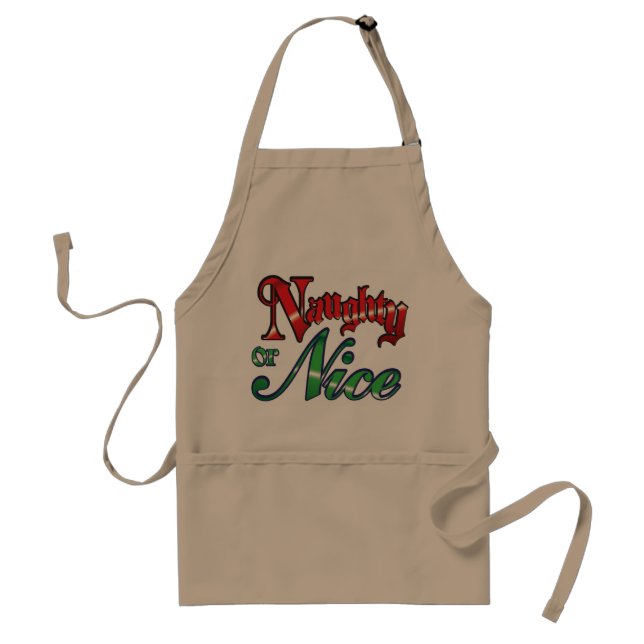 Naughty or Nice Fun Christmas Apron (Front)