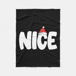 Naughty Or Nice Funny Matching Christmas Family Xm Fleece Blanket