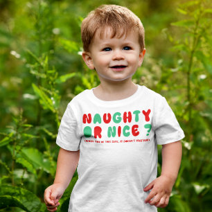 Naughty or Nice Holiday Festive Funny Christmas Toddler T-Shirt