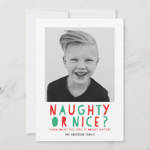 Naughty or Nice   Holiday Photo Card