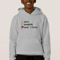 naughty or nice i tried funny christmas Hoodie