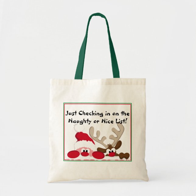 Naughty or Nice List Tote Bag (Front)