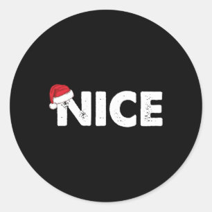 Naughty Or Nice Matching Christmas Classic Round Sticker