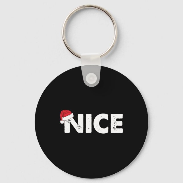 Naughty Or Nice Matching Christmas  Key Ring (Front)
