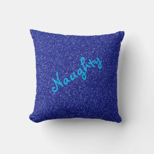 Naughty or Nice Mood Royal Blue Sparkle Cushion