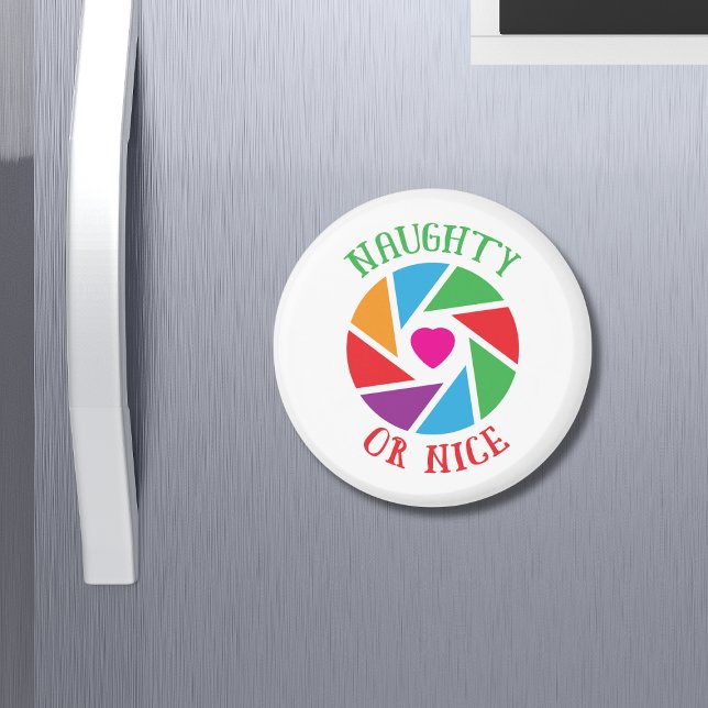 Naughty or Nice Santa Cam Funny Modern Christmas Magnet (Creator Uploaded)