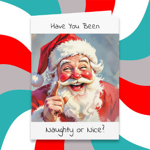 Naughty or Nice Santa Humor Christmas Holiday Card
