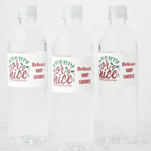 Naughty or nice Santa's letter north pole  Water Bottle Label