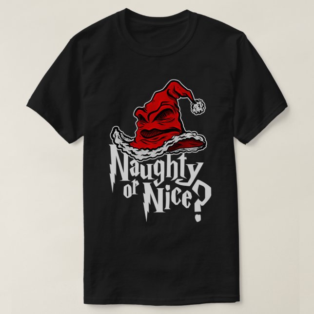 Naughty or Nice Sorted Christmas Hat Premium  T-Shirt (Design Front)