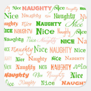 Naughty or Nice Square Sticker