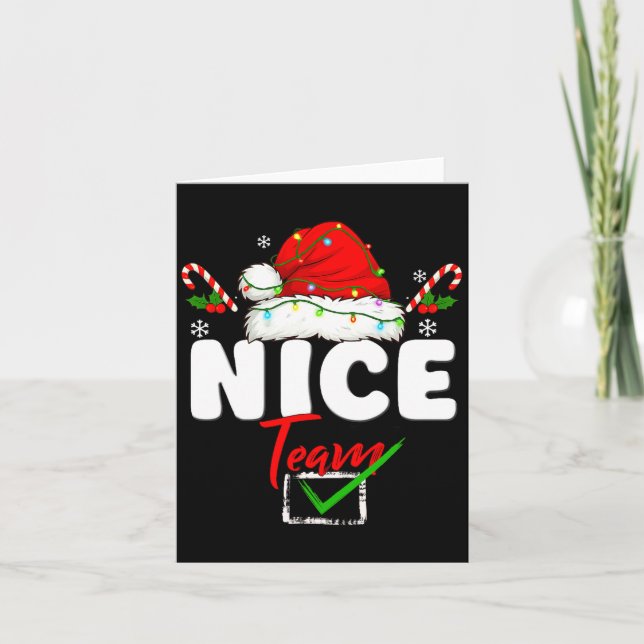 Naughty Or Nice Team Matching Christmas Pajama Men Card (Front)