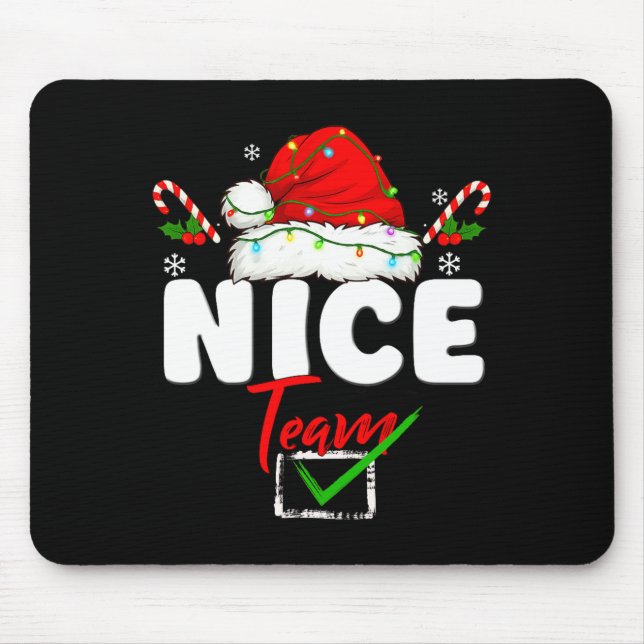 Naughty Or Nice Team Matching Christmas Pajama Men Mouse Pad (Front)