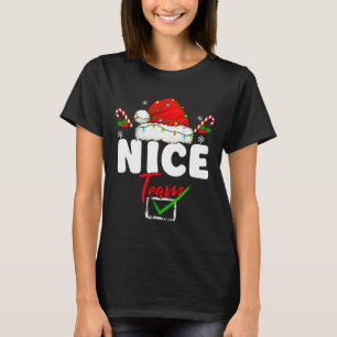 Naughty Or Nice Team Matching Christmas Pajama Men T-Shirt
