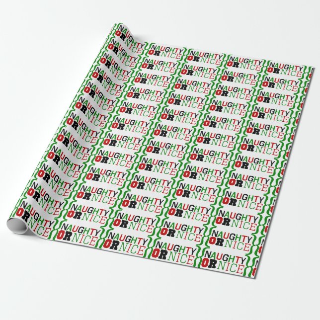 Naughty Or Nice Wrapping Paper (Unrolled)