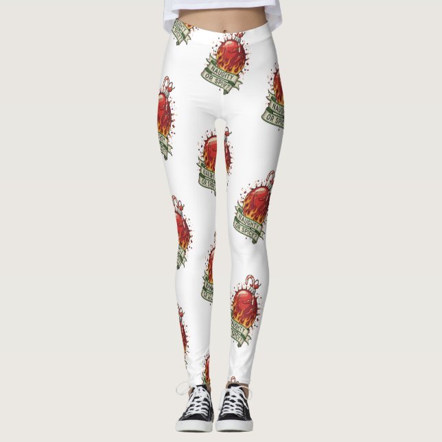 Naughty or Spicy Design Leggings (Front)