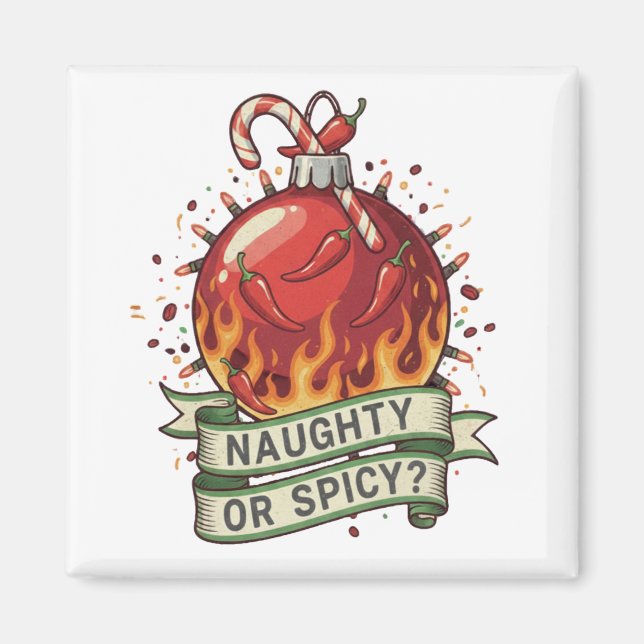 Naughty or Spicy Design Magnet (Front)