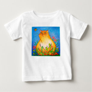 Naughty Orange Cat in Nature Baby T-Shirt
