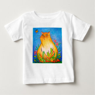 Naughty Orange Cat in Nature Baby T-Shirt
