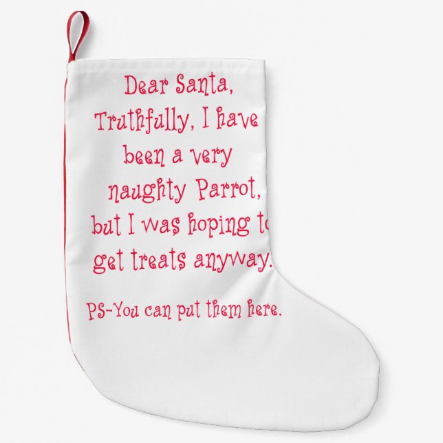 Naughty Parrot Small Christmas Stocking (Front)