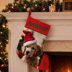 Naughty Pet Christmas Stocking - Custom Name Photo