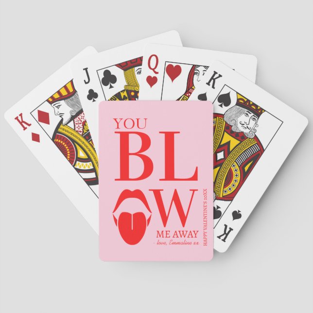 Naughty Pink Red Valentines Day Card (Back)