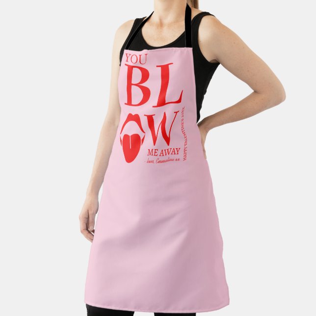 Naughty Pink Red Valentines Day Card Apron (Insitu)