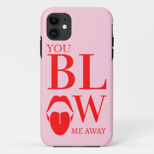 Naughty Pink Red Valentines Day Card iPhone 11 Case