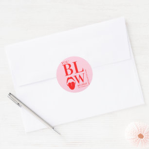 Naughty Pink Red Valentines Day Card Classic Round Sticker